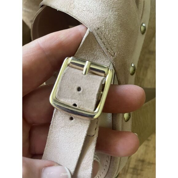 Vince Camuto Jenevya blush suede platform sandals studded block - Picture 5 of 9